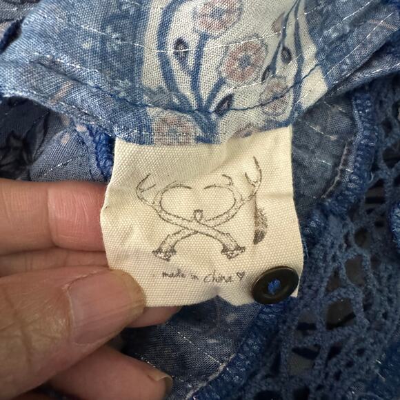 SPELL & THE GYPSY Dress Small Collective Zahara Maxi Boho Floral Metallic Thread - Picture 13 of 16